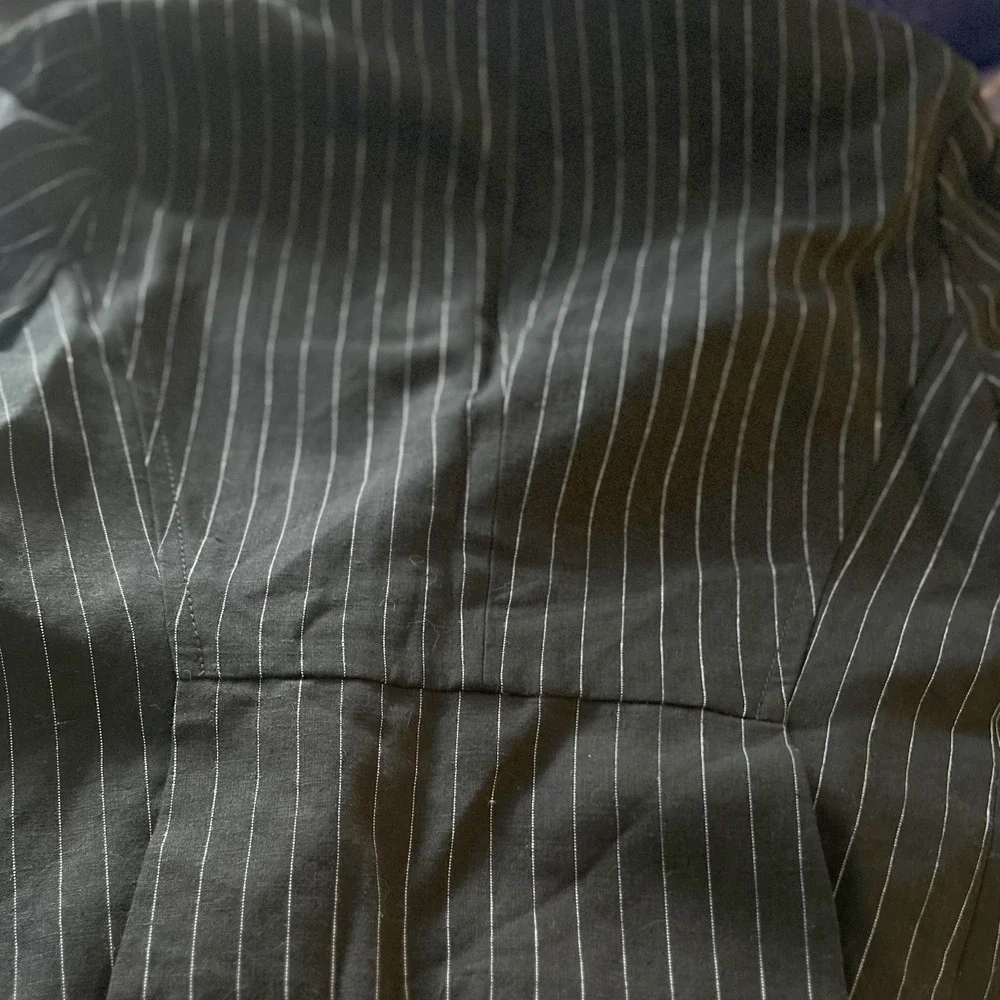 NWT Polo Jeans Co‎ Ralph Lauren Pinstripe Linen Blazer Black White Cropped Large